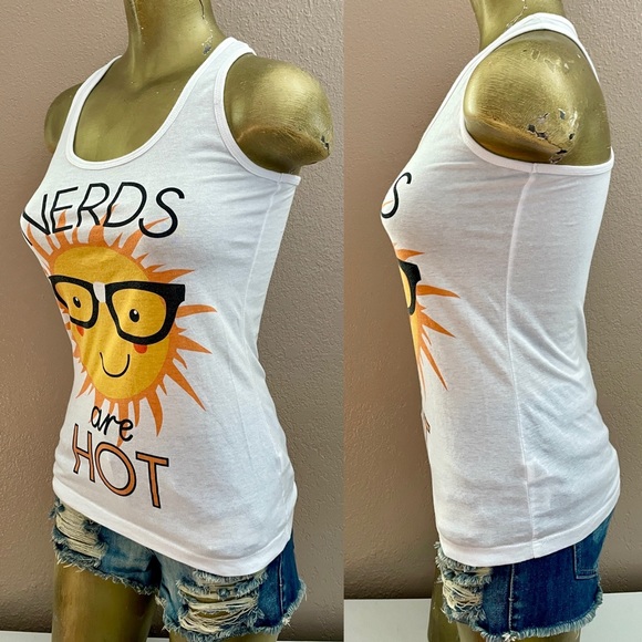 Forever 21 NERDS ARE HOT Racerback TANK TOP Size Small - Picture 6 of 12